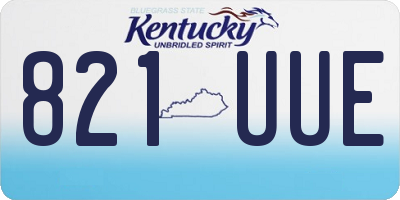 KY license plate 821UUE