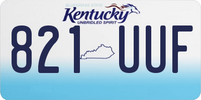 KY license plate 821UUF