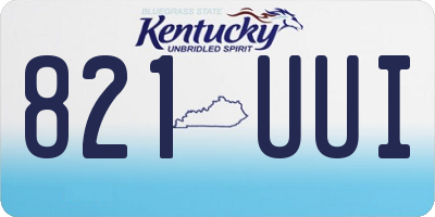 KY license plate 821UUI
