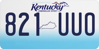 KY license plate 821UUO