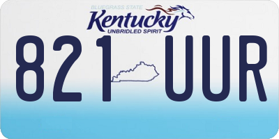 KY license plate 821UUR