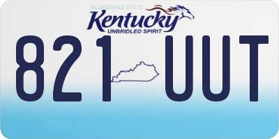 KY license plate 821UUT