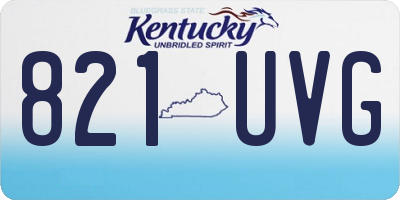 KY license plate 821UVG
