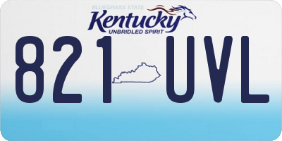 KY license plate 821UVL