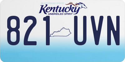 KY license plate 821UVN