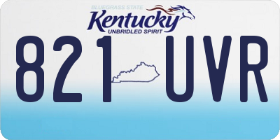 KY license plate 821UVR