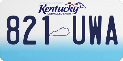 KY license plate 821UWA