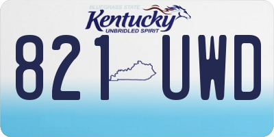 KY license plate 821UWD
