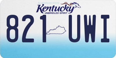KY license plate 821UWI