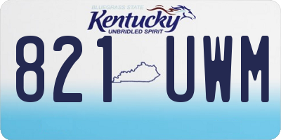 KY license plate 821UWM