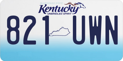 KY license plate 821UWN