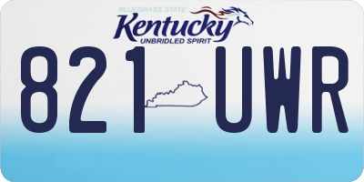 KY license plate 821UWR
