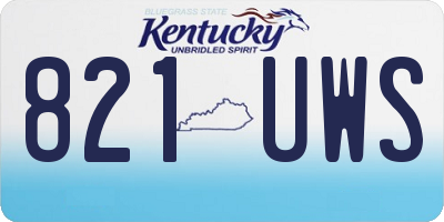 KY license plate 821UWS