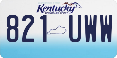 KY license plate 821UWW