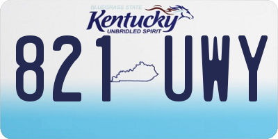 KY license plate 821UWY