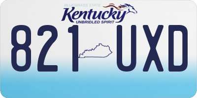 KY license plate 821UXD