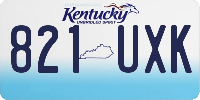 KY license plate 821UXK