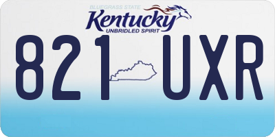 KY license plate 821UXR