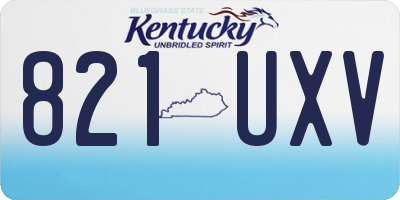 KY license plate 821UXV