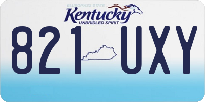 KY license plate 821UXY