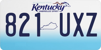 KY license plate 821UXZ