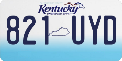 KY license plate 821UYD