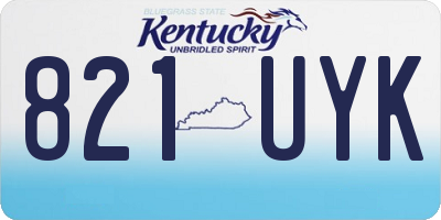 KY license plate 821UYK