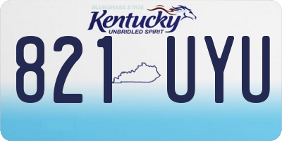 KY license plate 821UYU