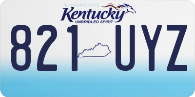 KY license plate 821UYZ
