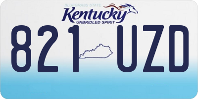 KY license plate 821UZD