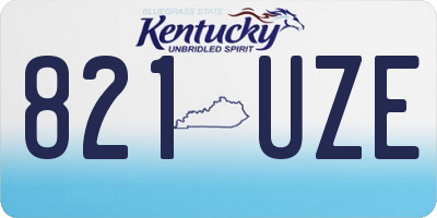 KY license plate 821UZE
