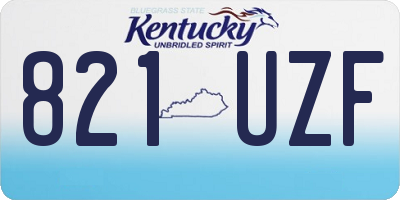 KY license plate 821UZF
