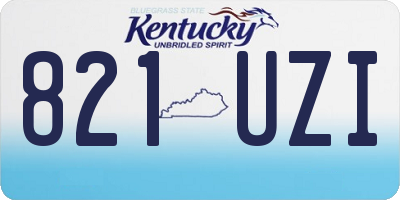 KY license plate 821UZI