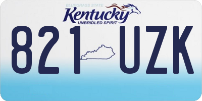 KY license plate 821UZK