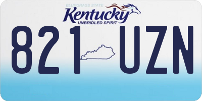 KY license plate 821UZN
