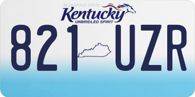 KY license plate 821UZR