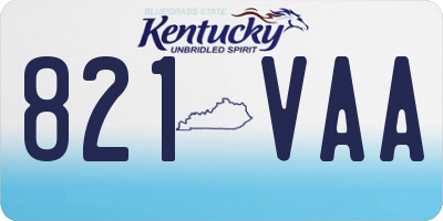 KY license plate 821VAA