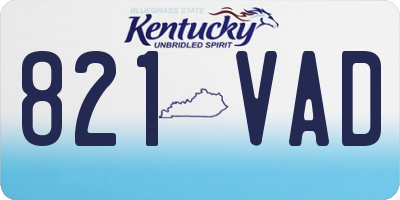 KY license plate 821VAD