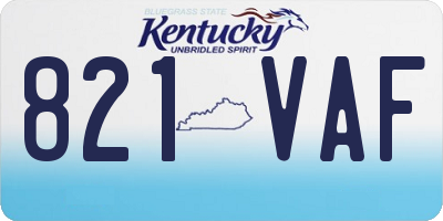 KY license plate 821VAF
