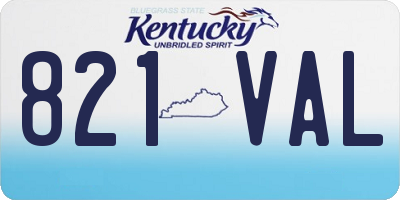 KY license plate 821VAL