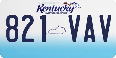KY license plate 821VAV
