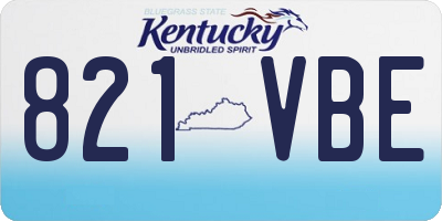 KY license plate 821VBE