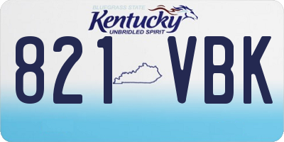 KY license plate 821VBK