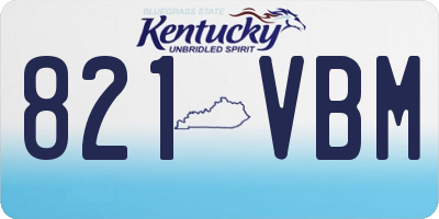 KY license plate 821VBM