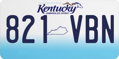 KY license plate 821VBN