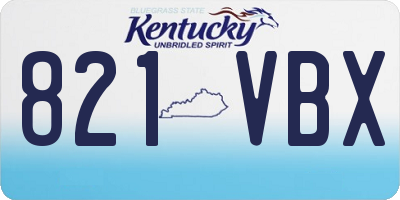 KY license plate 821VBX