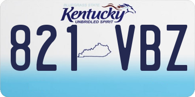 KY license plate 821VBZ