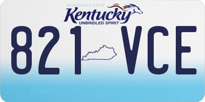 KY license plate 821VCE