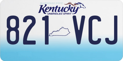 KY license plate 821VCJ