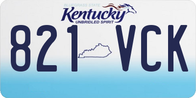 KY license plate 821VCK